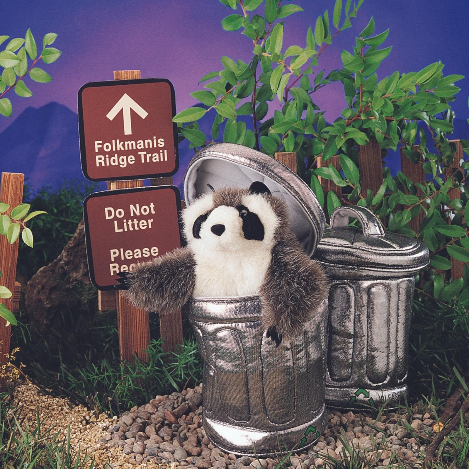 Raccoon in Garbage Can