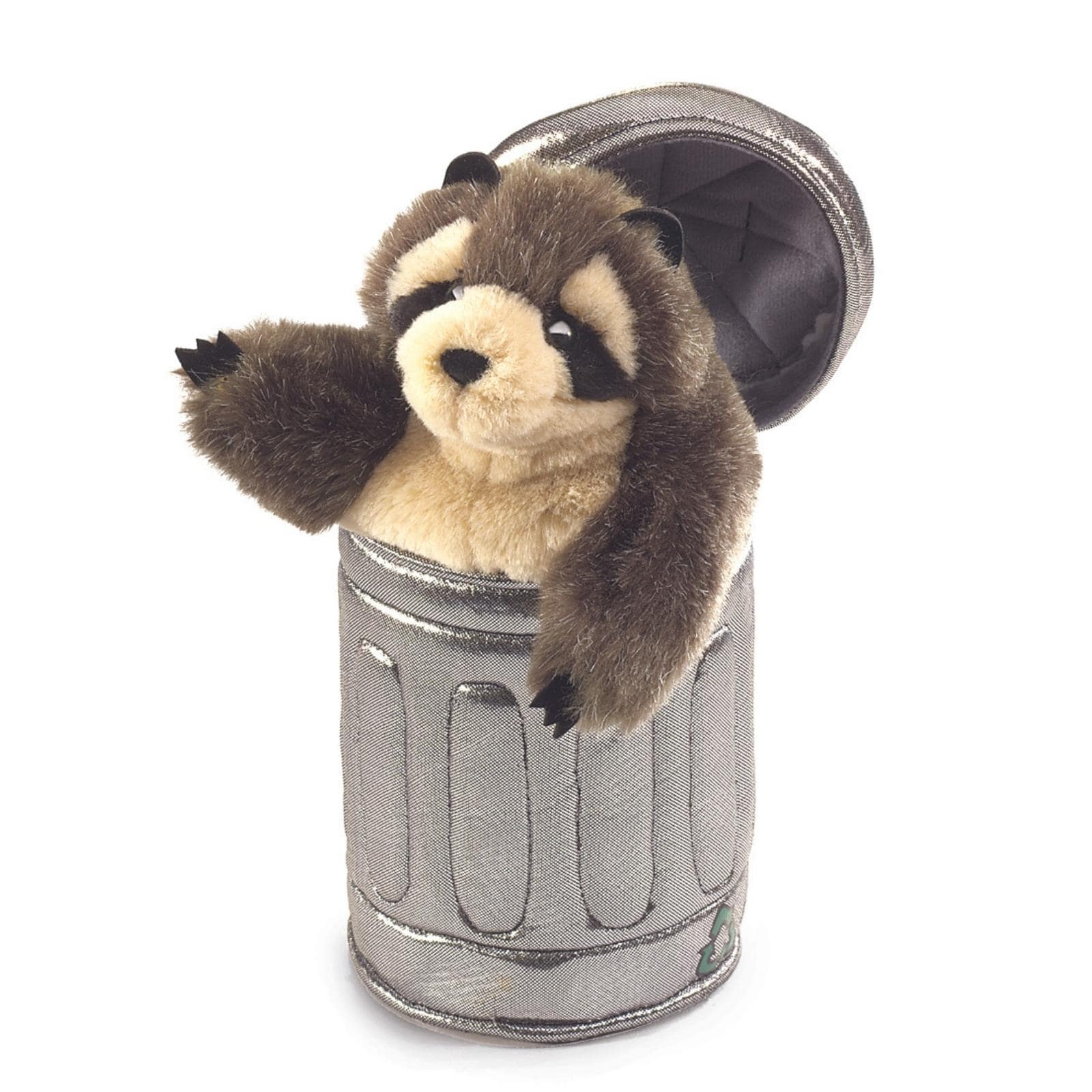 Folkmanis Waschbär im Mülleimer