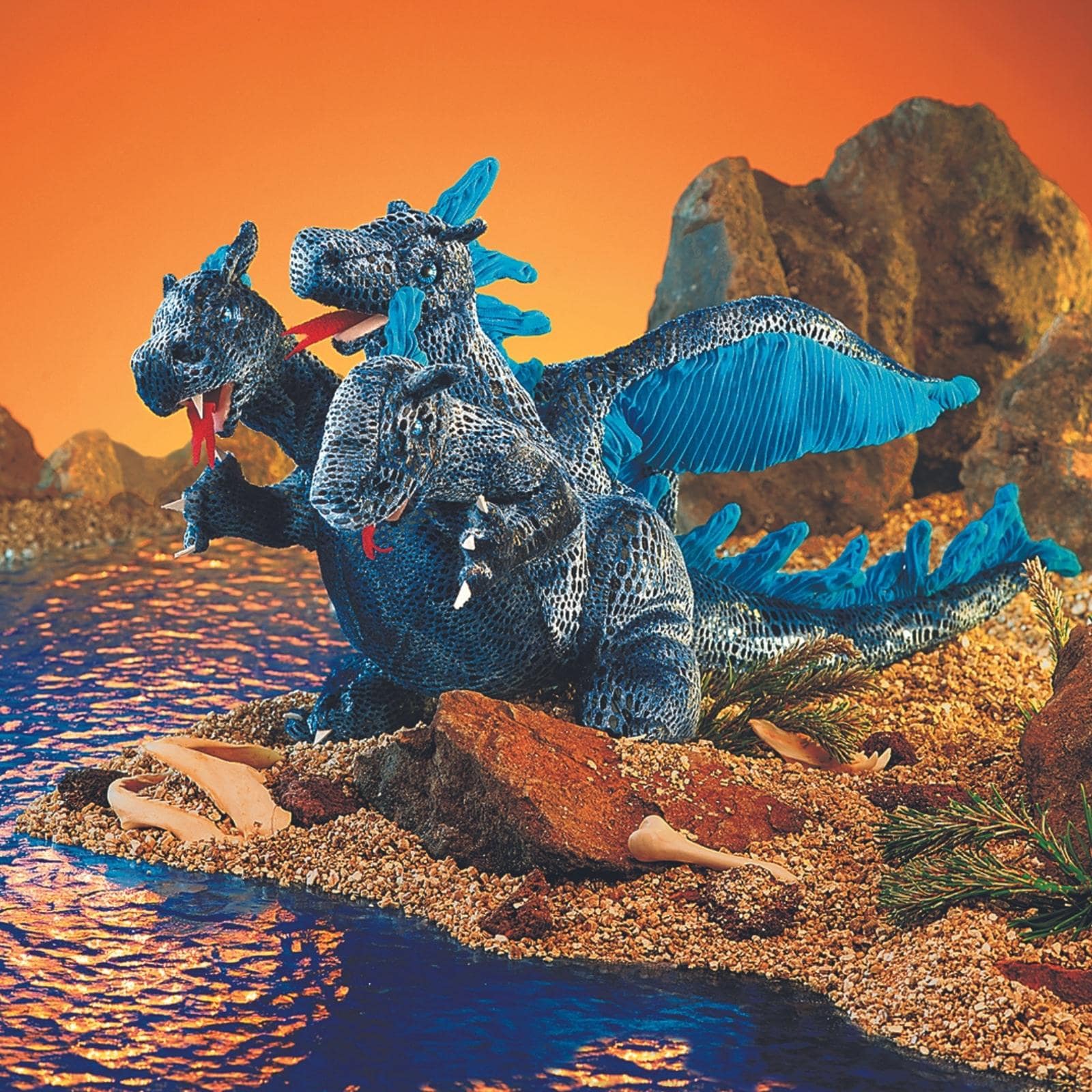 Blue Three-Headed Dragon